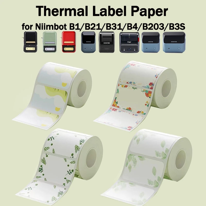 NIIMBOT B1/B21/B31/B4/B203/B3S Label Paper Cute Color Sticker Niimbot Printer Printing Paper Thermal Self-adhesive Price Tag
