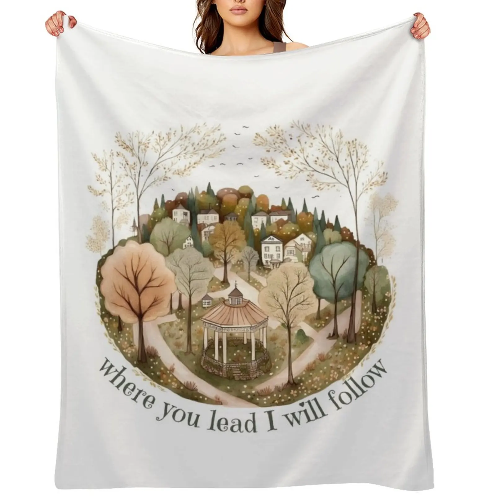 

Where you lead - Gazebo - Watercolor art - Gilmore Throw Blanket Weighted Designers cosplay anime Vintage Blankets