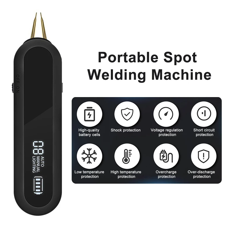 

Портативный точечный сварочный аппарат для самостоятельной сборки, 12-ступенчатая регулировка, для сварки литиевых батарей, с подсветкой