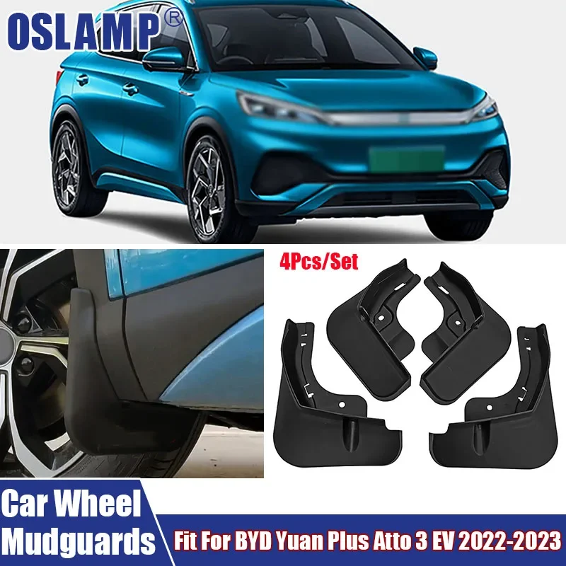 

4Pcs/Set Car Wheel Mudguards Car Accessories Front Rear Wheel Protective Guards Flares Fit For BYD Yuan Plus Atto 3 EV 2022-2023