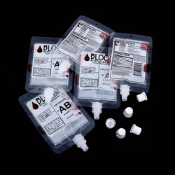 12pcs/set, Halloween Cosplay Drink Container Bag Vampire Blood Pouch Props Zombie Beverage Drinks Bags