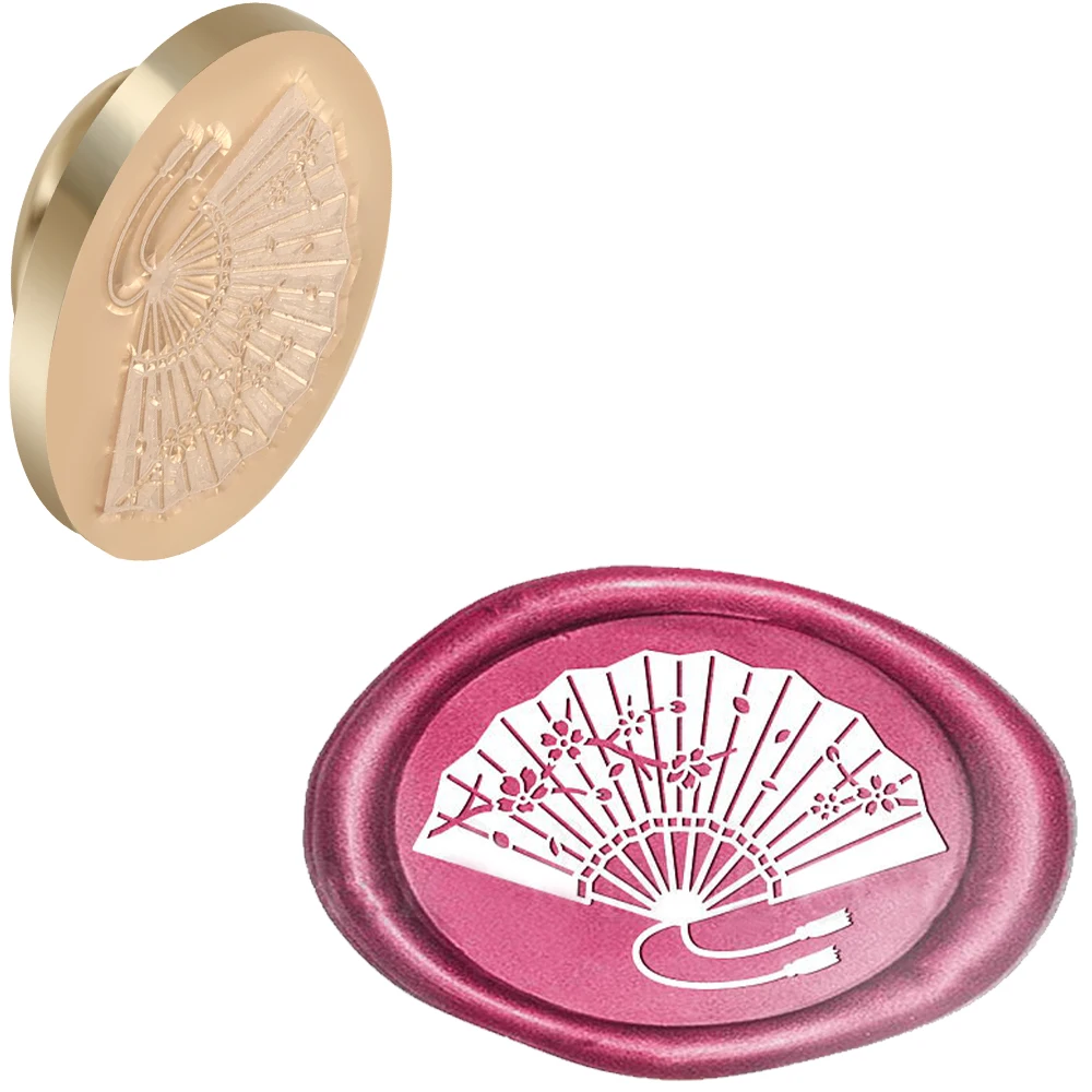 Sleutel Meisje Fan Bloem Hand Lakzegel Stempel Ovaal Verwijderbare Messing Hoofd Voor Notebook Cadeau Enveloppen Uitnodigingskaart Decoratie