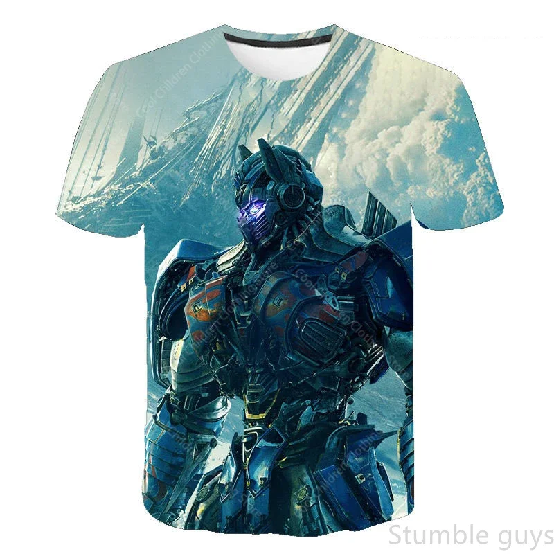Girls Cute Transformers T-Shirt Summer Cartoon Autobots Prin