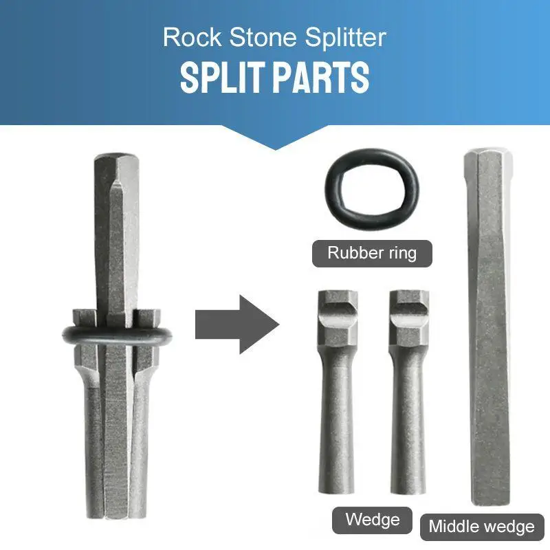 5 Set Metal Rock Splitter Hand Tools Plug Wedges Feather Shims Concrete Stone Splitting Tool Dropshipping 16/18mm