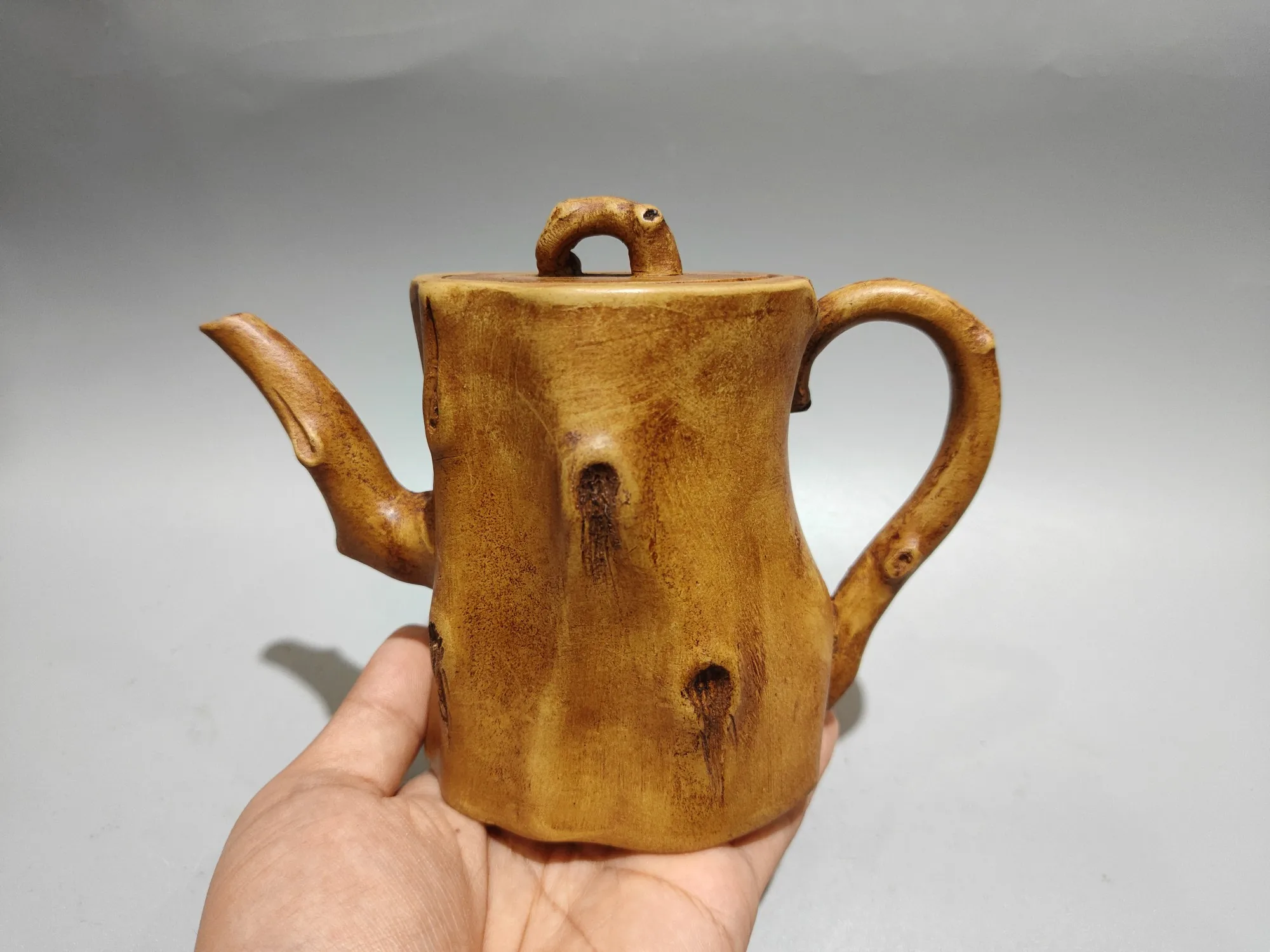 Chinese Yixing Purple Clay Pot Raw ore Huangduan sand Tree stump pot Gongchun pot Kettle Teapot Flagon Gather fortune Ornaments