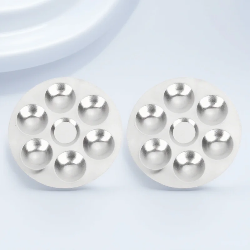 2 قطعة لوحة خلط الألوان الفولاذ المقاوم للصدأ صينية اللوحة Diy بها بنفسك لوحة الرسم الفني ألوان مائية صواني الصباغ الرسم العملي #6