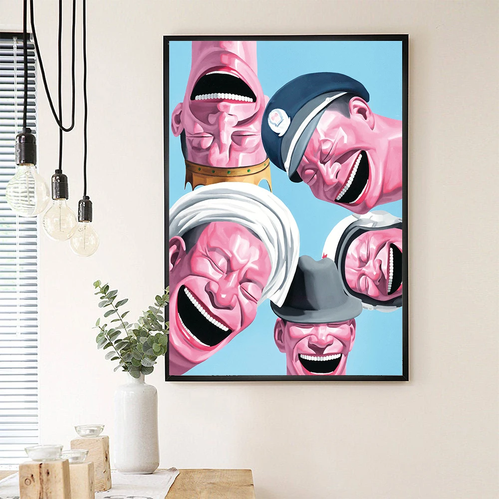 Canvas Painting Chinese Figure Paintings Picture Yue Minjun Laughing Man Art Posters And Prints Wall Pictures For Living Room