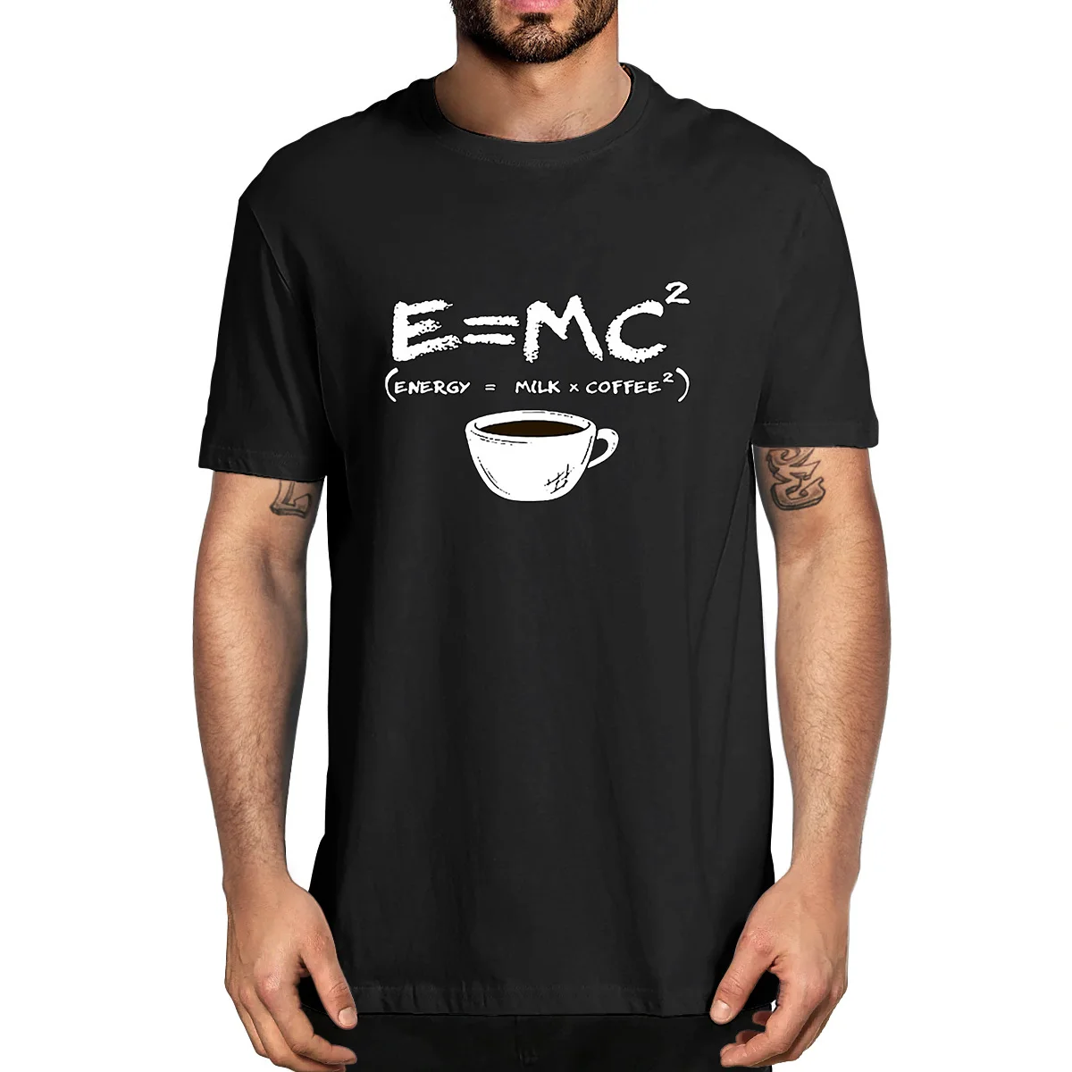 

100% Cotton E=Mc2 Energy Boost Graphic Coffee Lovers Unisex Oversized Men Novelty T-Shirt Music History Women Casual Soft Tee