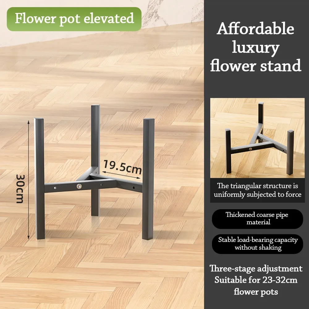 Stable Metal Flower Stand Rack with Casters Floor-standing Flowerpot Bracket Triangle Rack Potted Holder Outdoor Indoor