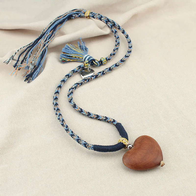 DIY accessories Retro love necklace long high-end girl simple sweater chain 2025 new pendant cotton and linen with jewelry women