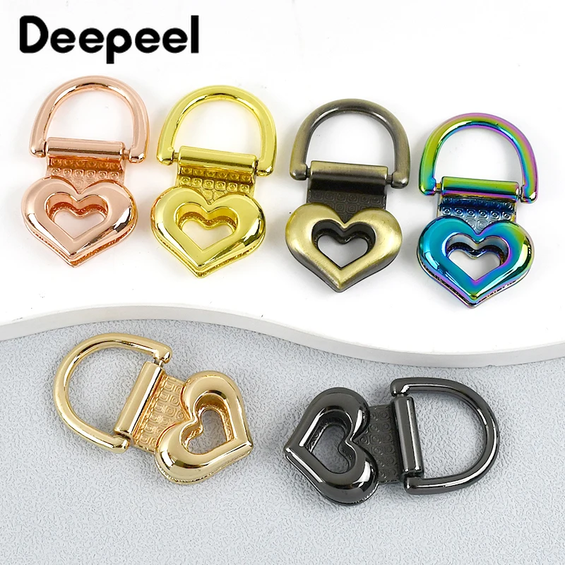 

2/4/10Pcs Deepeel 19mm Metal Buckles Heart D Ring Bag Side Clip Buckle Hanger Hook Handbag Strap Clasp DIY Bags Accessories