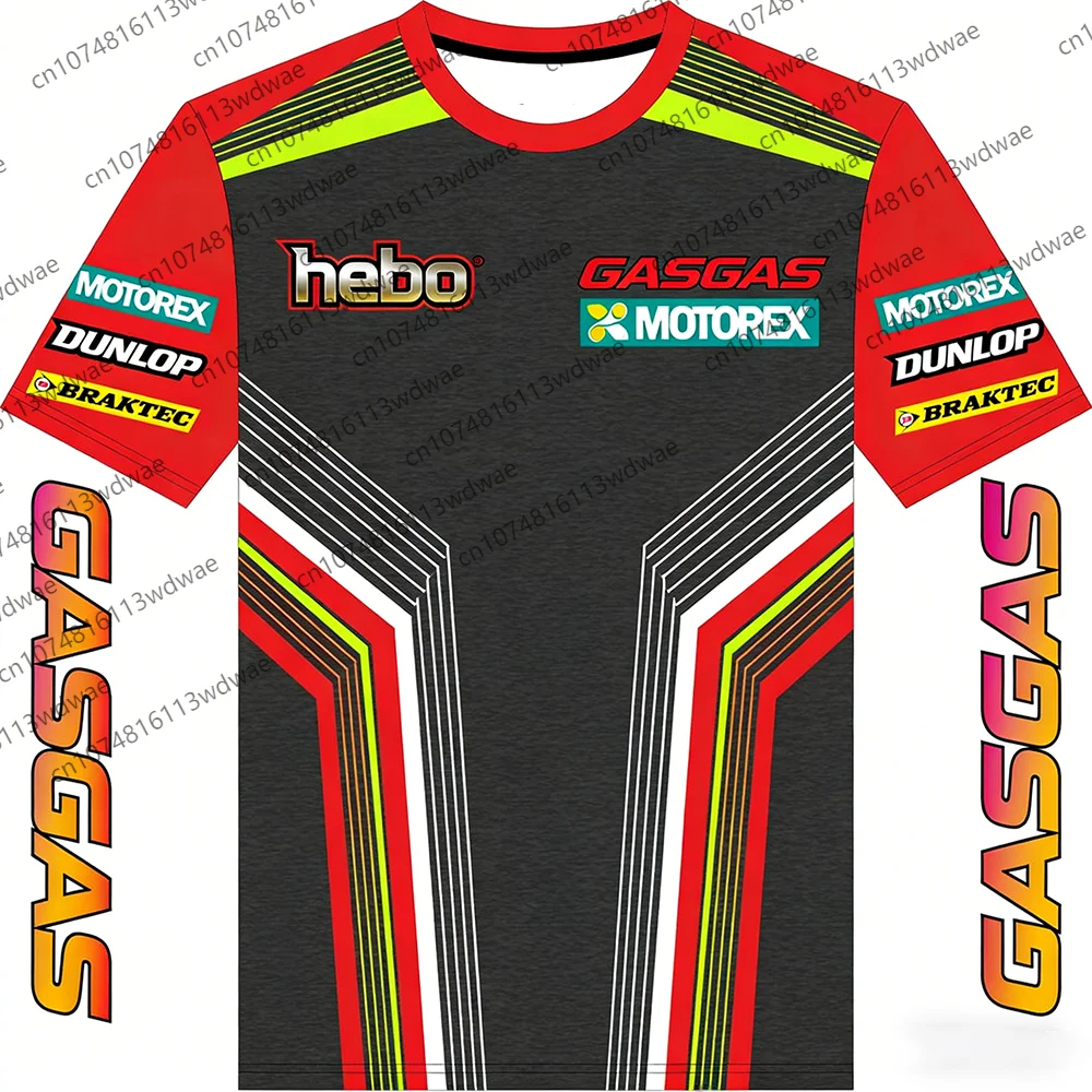 GASGAS Motorrad-T-Shirt der Marke Hebo, kurzärmeliges Motorrad-Shirt für Herren, trendiges Rider-Sommer-Street-Riding-Style-Zubehör