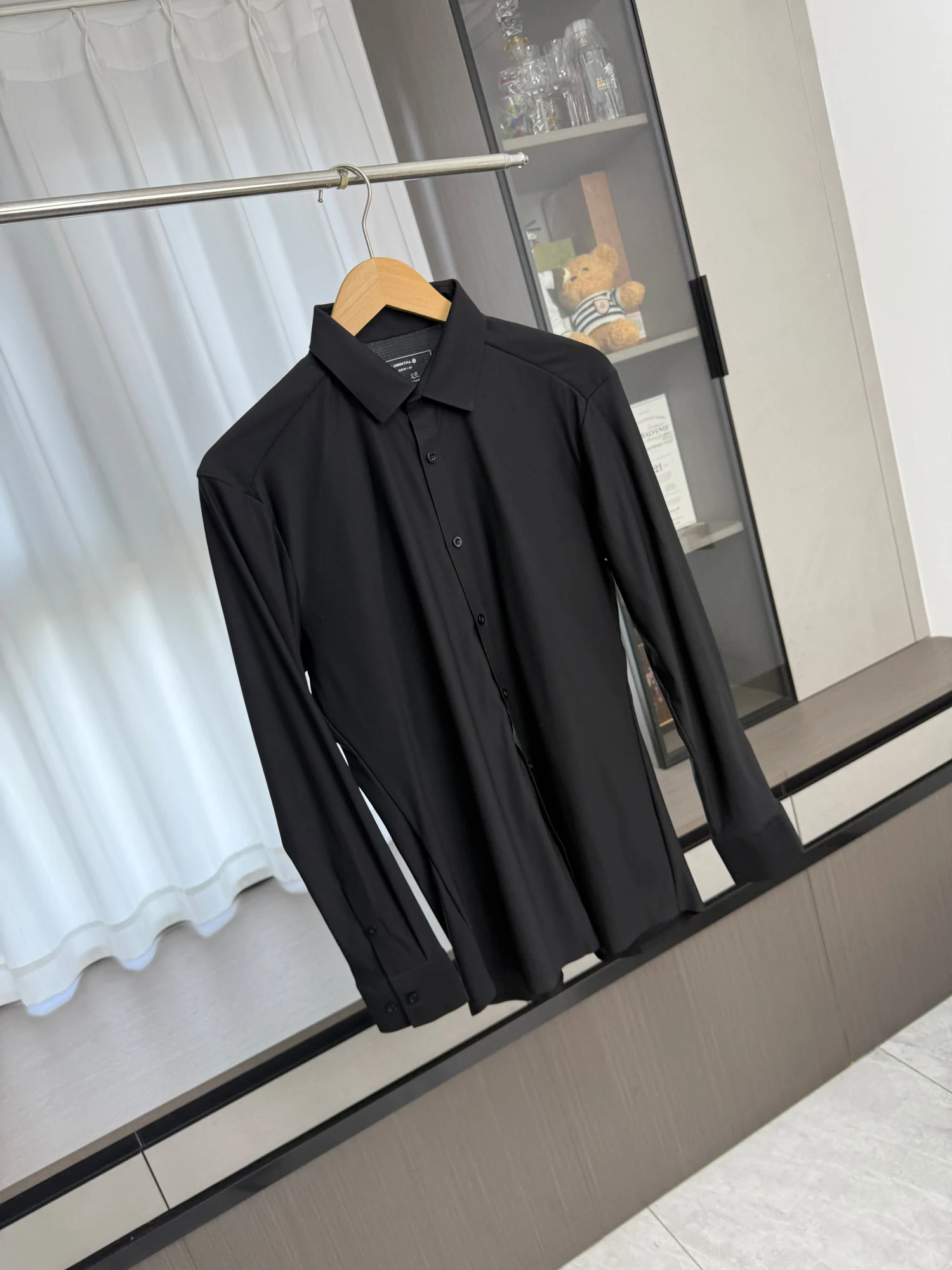 Anti-Wrinkle Drapey Long Sleeve Men's Shirt Casual Commute Spring Summer Lightweight Business Shirt Standard Fit Fashion Urban