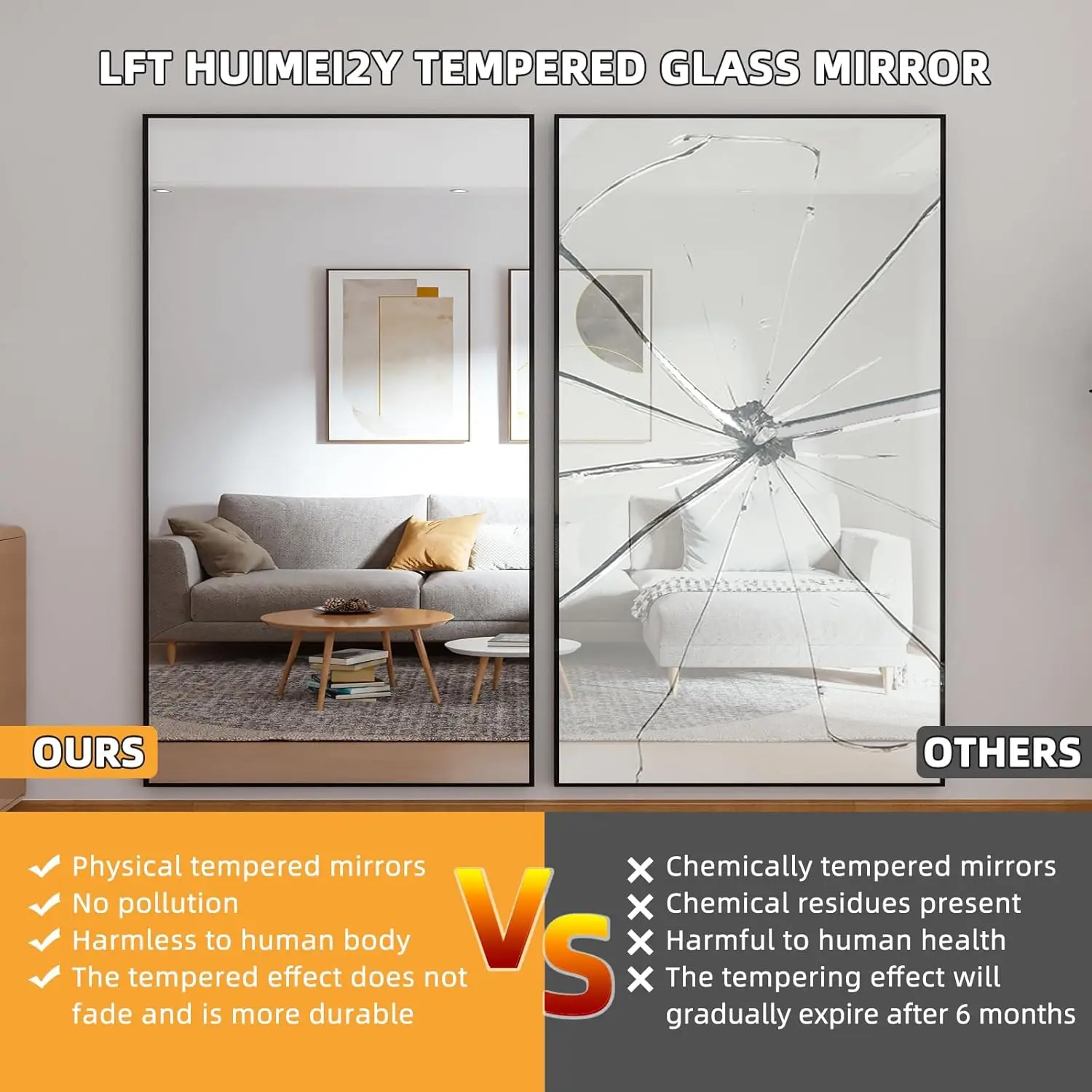 HUIMEI2Y Full Length Mirror, 76.4