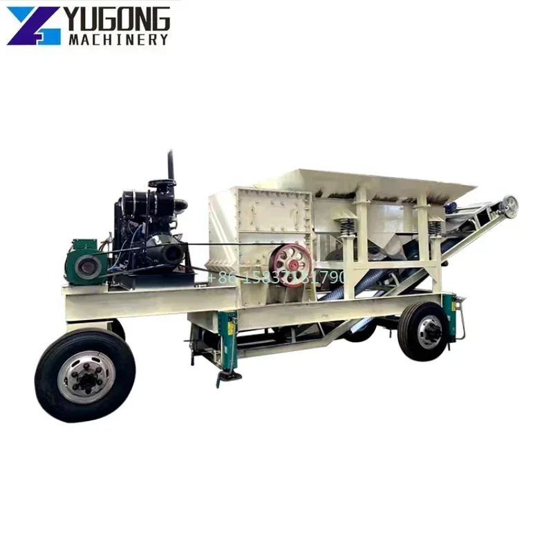 High Quality Mobile Jaw Crusher Machine Jaw Mobile Crushing Station Diesel Engine Station Stone Breaking Remote Gold Ore Crusher