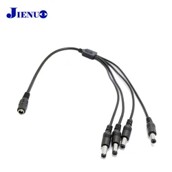 JIENUO DC Power Splitter Adapter Connector Cable 1 to 4 Output 5.5*2.1mm For CCTV Surveillance Security Camera LED Light Strip
