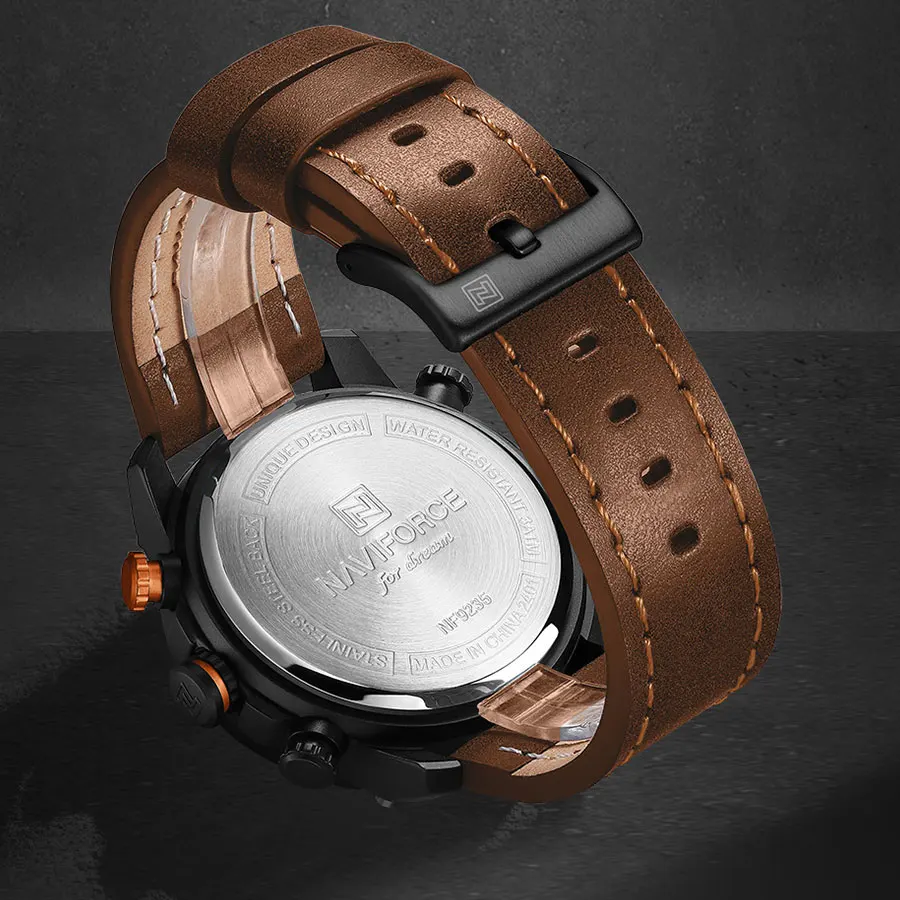 Мужские цифровые часы NAVIFORCE, спортивные часы в стиле милитари, водонепроницаемые электронные кварцевые наручные часы с двойным дисплеем, Relogio