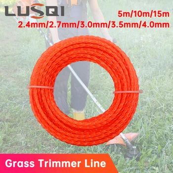LUSQI 5m/10m/15m * 2.4mm/2.7mm/3mm/3.5m/4mm Tagliaerba Linea Nylon Spiral Decespugliatore Corda Tosaerba Testa Accessorio