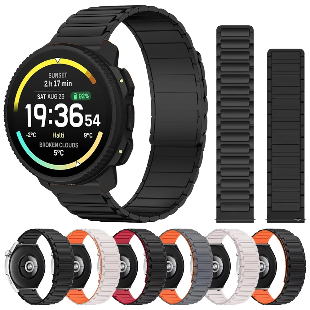 22mm Magnetisches Schlaufenarmband für Suunto Vertical 2/Race 2 S RUN/Ocean/9 PEAK PRO DLC Silikonband für HUAWEI GT 6 5 46mm Armband