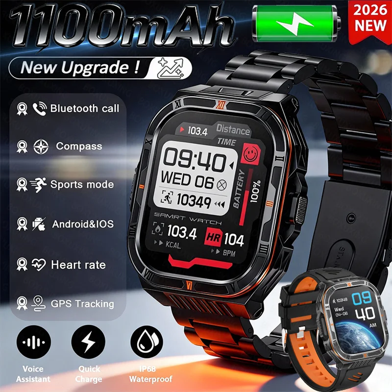 

New T-Rex3 Ultra 1100mAh Battery Smart Watch GPS Track Compass IP68 Waterproof Sports tracker Outdoors Military Smartwatches