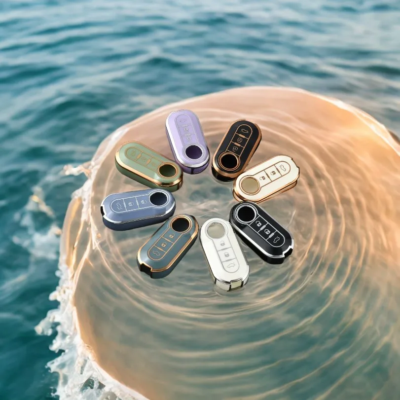 

Fashion Car Key Case Cover For Fiat 500 Ducato Panda 500L Punto Lancia Musa For Citroen For Citroen Car Keyring Luxury Leather