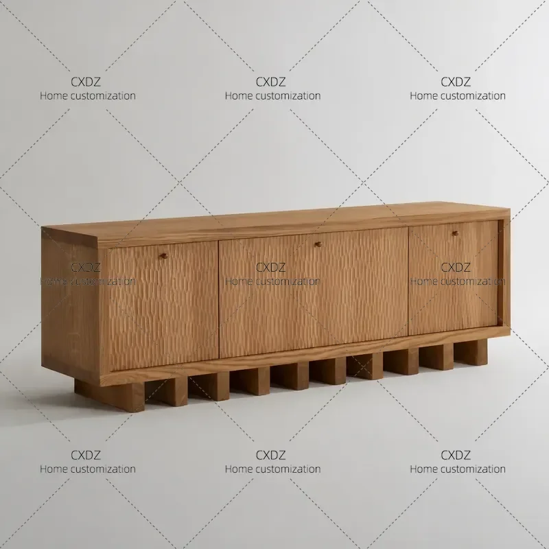 Rural Solid Wood Dining Side Cabinet Living Room Storage Locker Integrated Minimalist Simple Cabinet for Home Organization