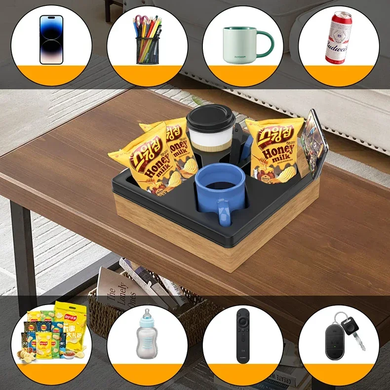 Holder Removable Creative Cup Couch Drink Holder Couch Organizer Wooden Bed Cup Holder for Boat Bed Sofa Beach Handy Couch Tray