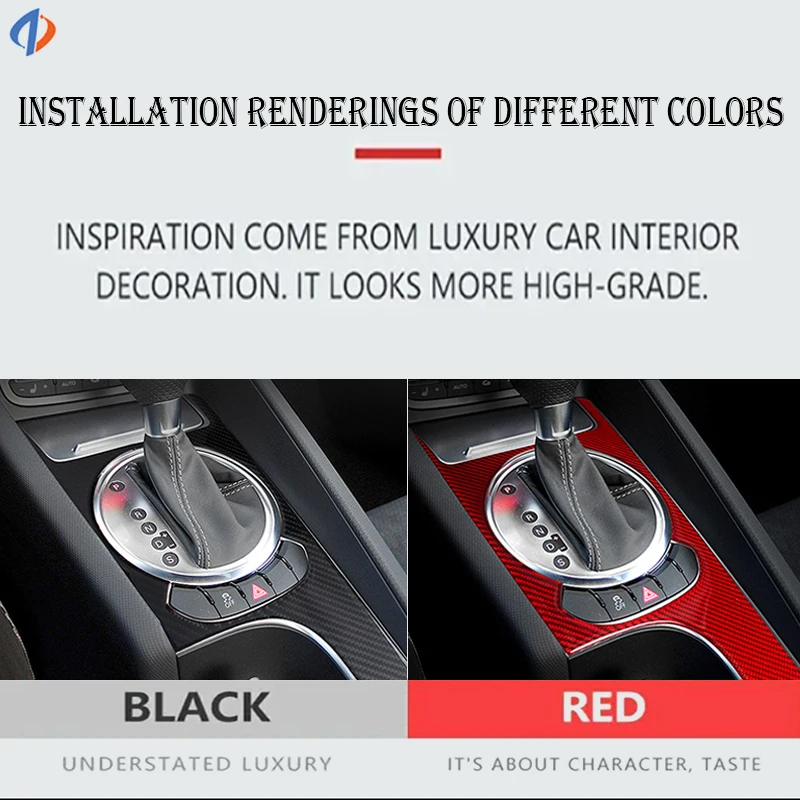 For Audi TT 2008-2014 8J 8N MK2 MK3 MK1 TTRS 2013 2012 2011 2010 2009 Central Control Gear Shift Panel Sticker Real Carbon Fiber