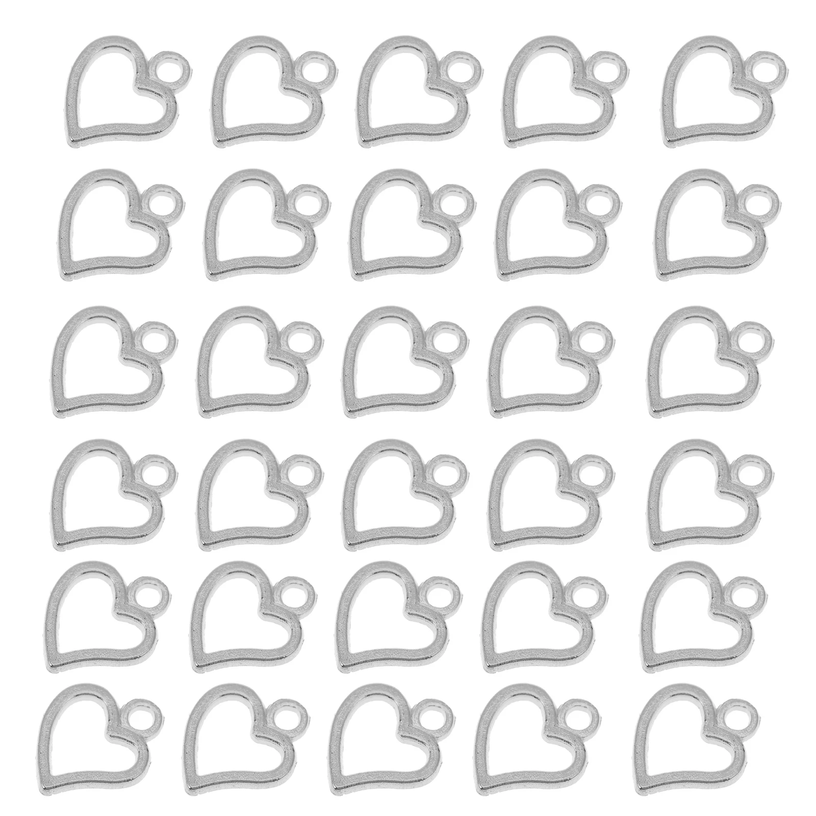 

100pcs Heart Shaped Pendants Hollow Silver Charms Jewelry Accessories for Necklace DIY Bracelet Earrings Making Crafts