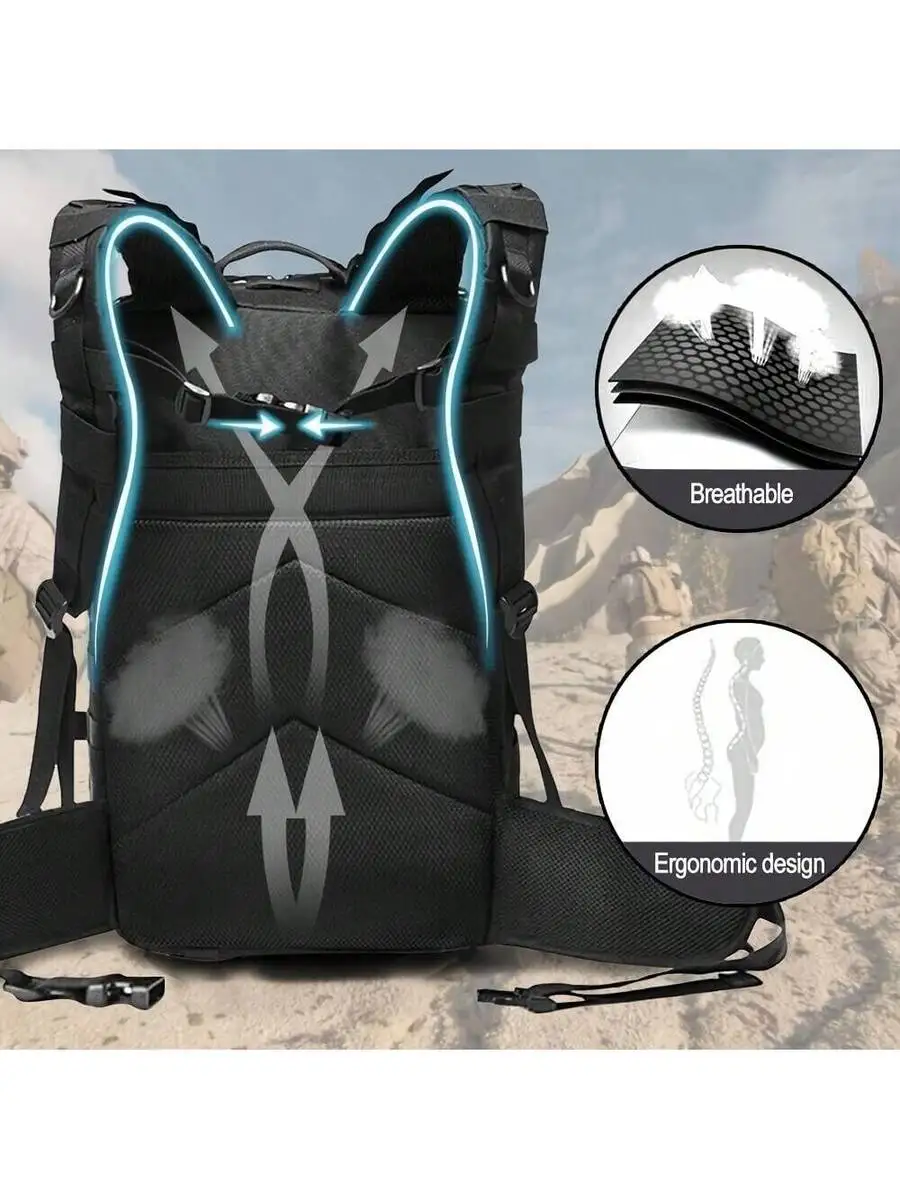 35L Waterproof Oxford Tactical Backpack For Hiking Camping Travel Outdoor