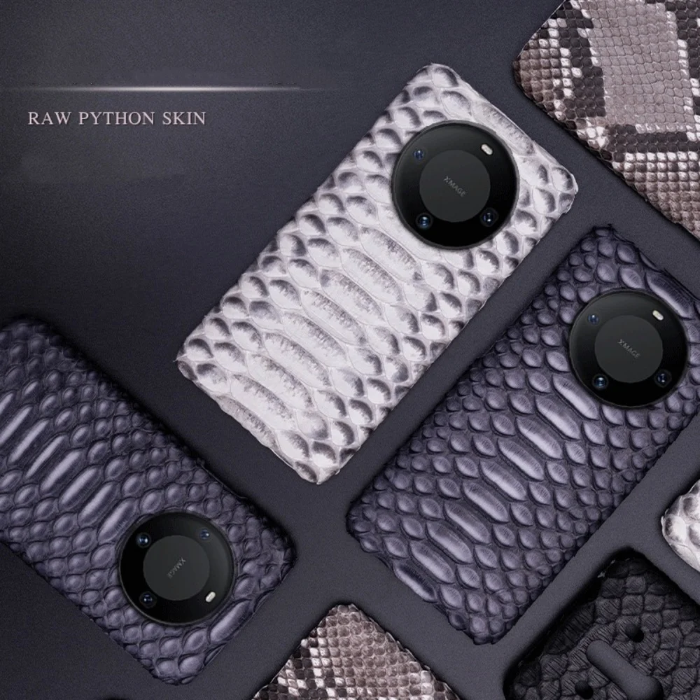 

Роскошный чехол из натуральной кожи питона для Huawei Mate60 70 80 Pro Max RS Business Cover