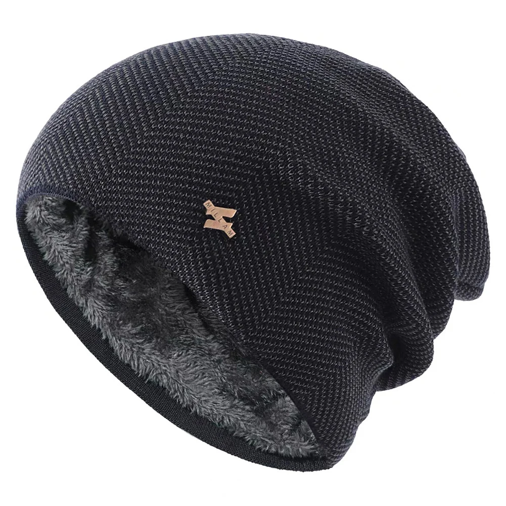 For Cold Autumn Days Winter Knitted Hat Warm Skull Cap Warm Fleece Lined Knitted Hat Winter Hat Soft Fleece Interior