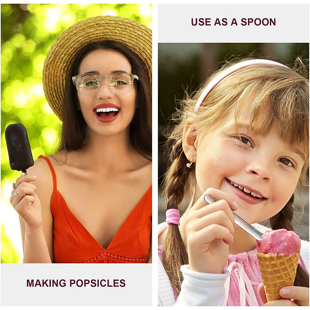 

80Pcs Acrylic Ice Cream Sticks Reusable DIY Popsicles Dessert Baking Tools Acrylic Popsicle Sticks Ice Cream DIY Tool