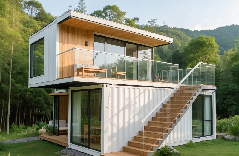 Detachable 20Ft 40Ft Luxury Modern Prefab Villa Shipping Portable Container House 2 3 4 5 Bedroom Garden Rooms Easily Assembled