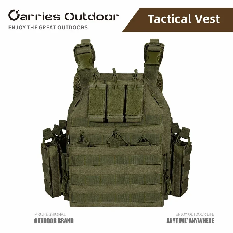 

YAKEDA Hunting Tactical Vest 1000D Nylon tactical Molle Airsoft Paintball Outdoor Combat Protective Lightweight Adjustable Vest