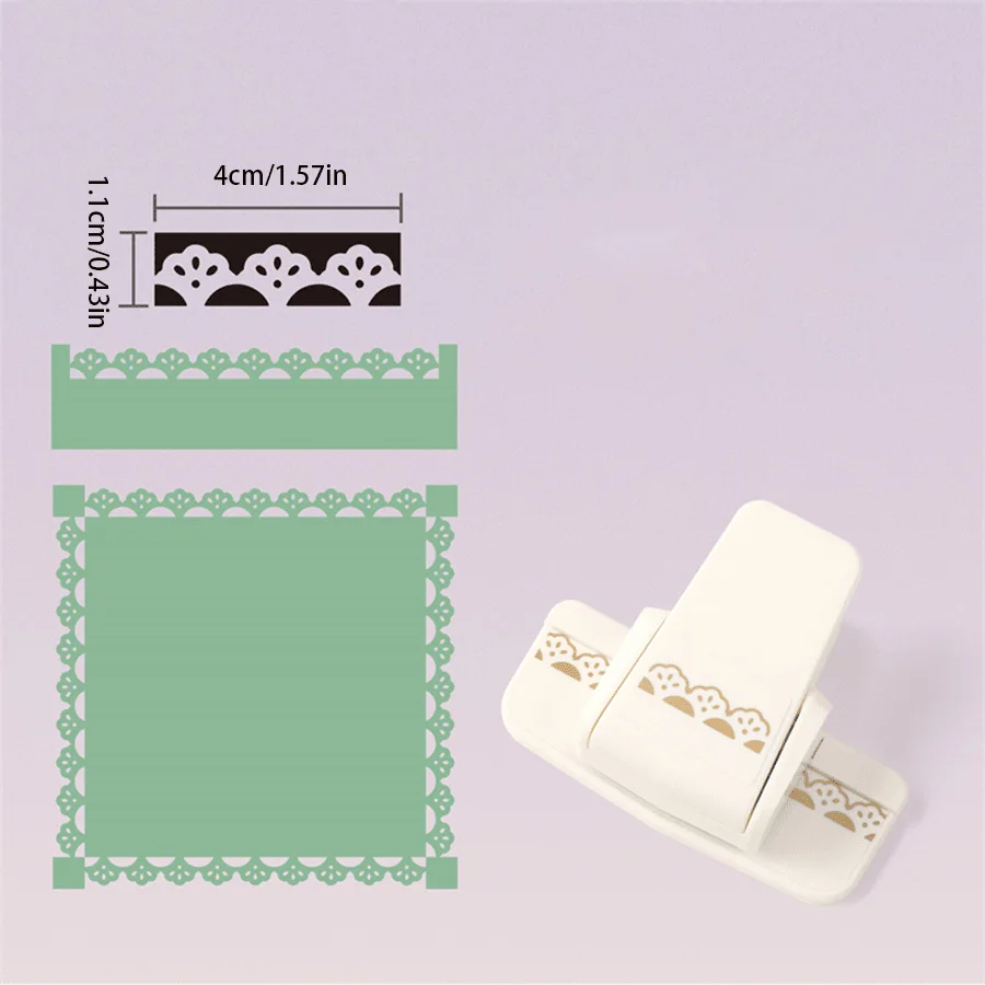 1 stuk DIY Kant-embossingmachine, artistieke pons, schattige randpers, decoratieve pons voor notitieboekjes, kantoorartikelen