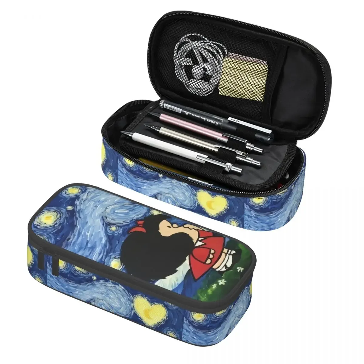 

Custom Mafalda Vintage Quino Comic Cartoon Mang Anime Pencil Case for Boys Gilrs Large Capacity Pen Bag Box School Accessories