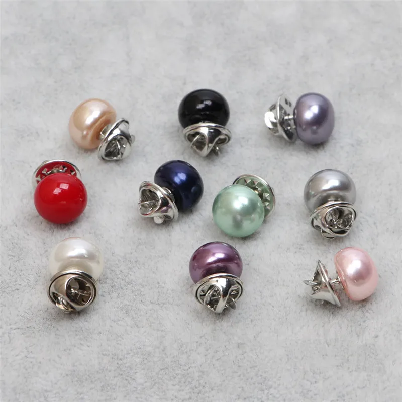 Circle Brooch Pins PU Button Women Zircon Fashion Brooches for Women All-match Jewelry Accessories 10pcs/lot Imitation Pearl