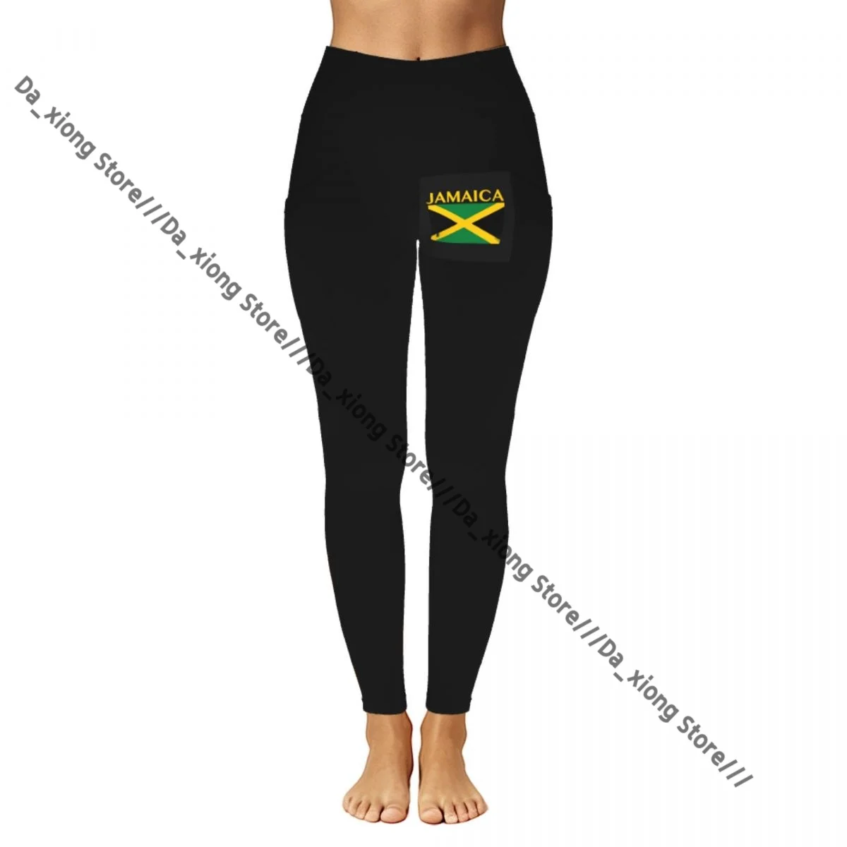 High Waist Hip Lift Yoga Pants Women With Pockets Jamaica Flag Gym Wear