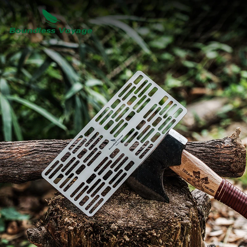 رحلة لا حدود لها من التيتانيوم شواء شبكة التخييم تجهيزات المطابخ جراثيم السفر في الهواء الطلق نزهة الفحم شواء أدوات المائدة #4