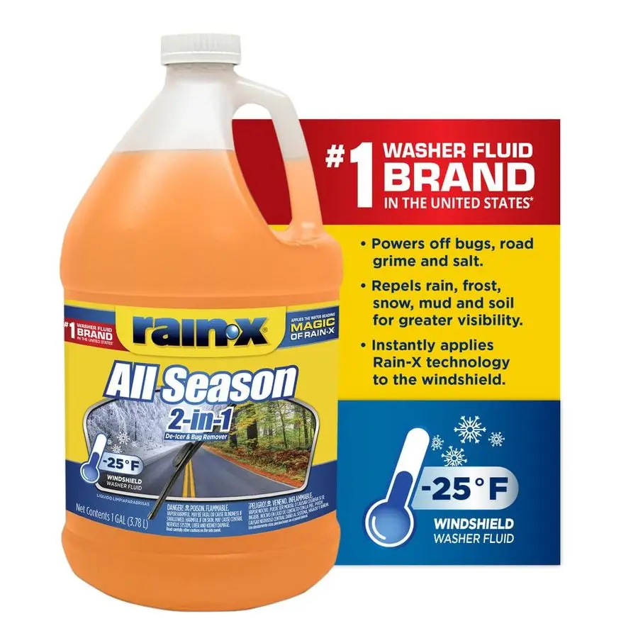 

All Season 25F 2in1 DeIcer amp Bug Remover Windshield Washer Fluid 1 Gallon Pack of 6