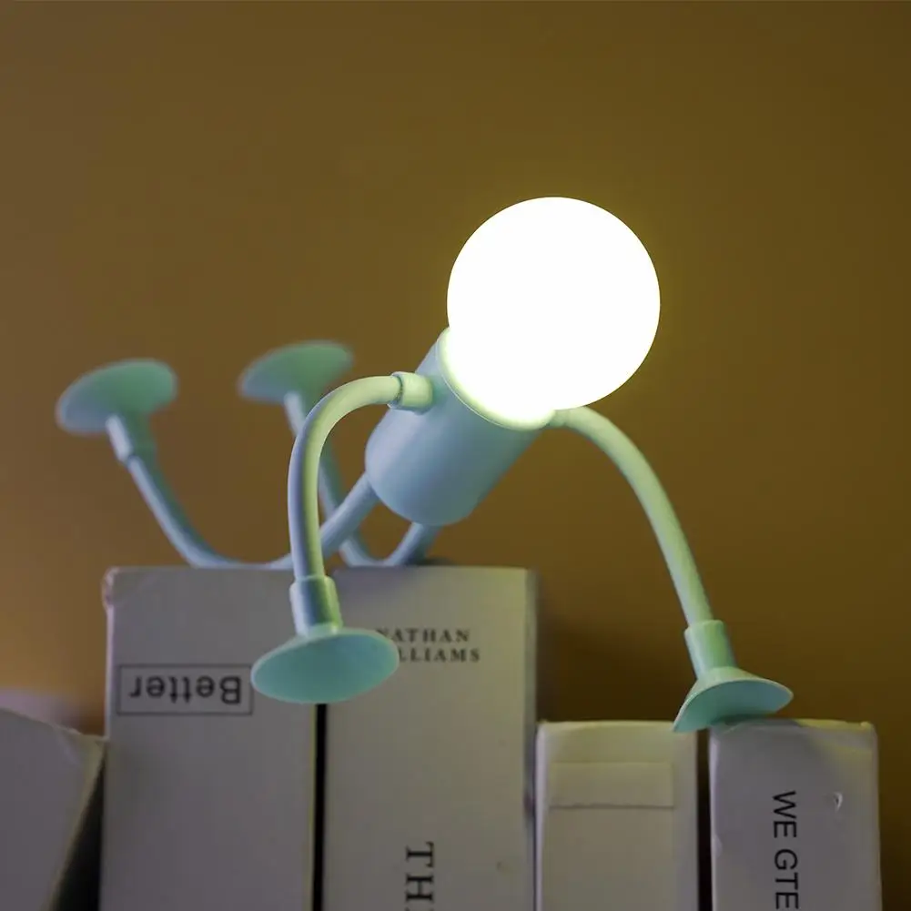 Verwisselbare vorm Grappige sportman Nachtlampje Veelzijdige minilamp Knop Batterij Bureaulamp Vacuümadsorptie Creatief ornament