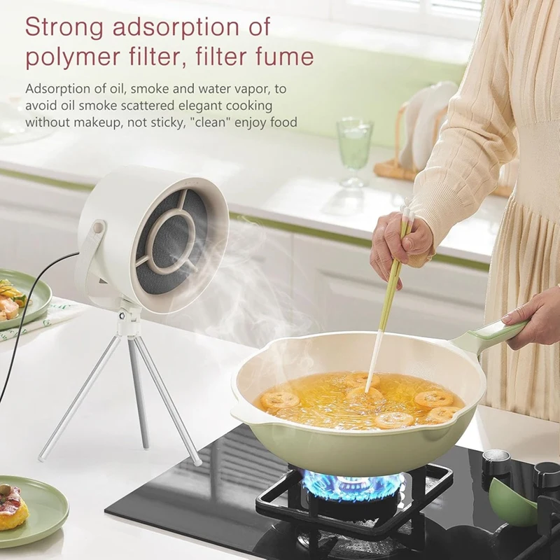 Portable Range Hood Kitchen Exhaust Fan  Desktop Range Hood For Cooking With 3 Speed  For Indoor BBQ Hot Pot B