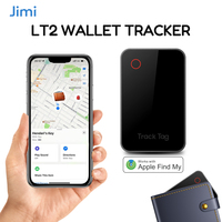Jimi LT2 Wallet Tracker With Solar Panel Charging Battery Slim Bluetooth Locator Work WithApple Find My App Thin Item GPS Finde