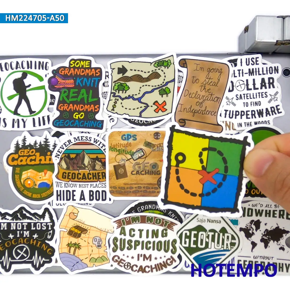 20/30/50PCS Geocaching Style Stickers Treasure Hunt Geocache Outdoor Travel for Laptop Luggage Bike Motorcycle Car Phone Sticker