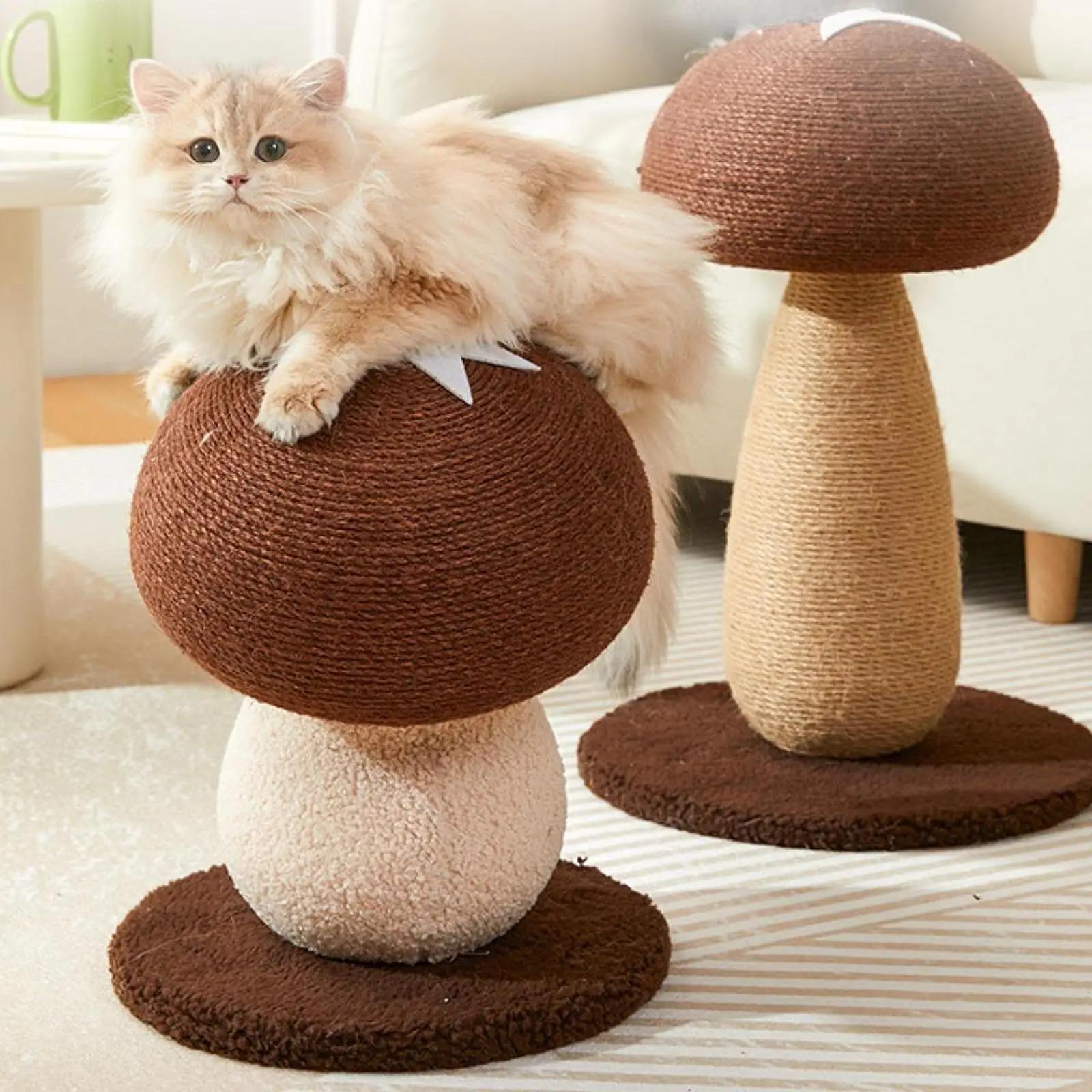 

Mushroom Cat Scratching Post Interactive Cat Toy Cat Supplies Toy Grind Claw Sisal Scratch Post for Indoor Cats Adult Cat Kitten