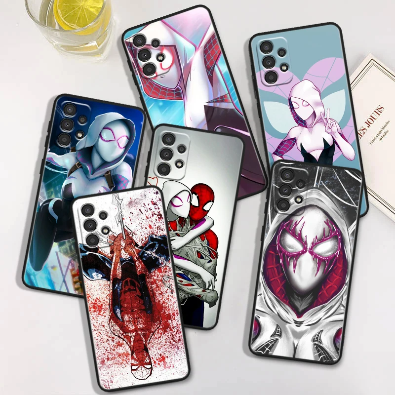 Hero Marvel Spiderman For Samsung A73 A72 A54 A53 A52S A34 A33 A32 A24 A23 A22 A14 A13 Black Soft Phone Case