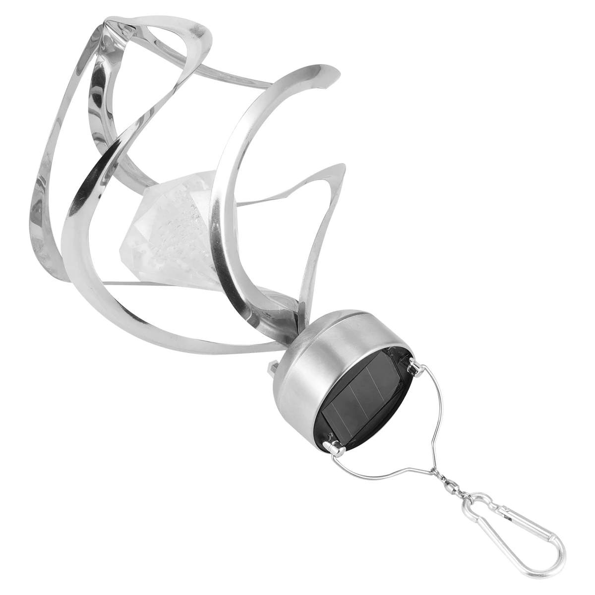 

Solar Wind Light Rotating Stainless Steel Waterproof Hanging Rotating Wind Chimes Lights LED Spiral Lamp Outdoor Decor Gifts