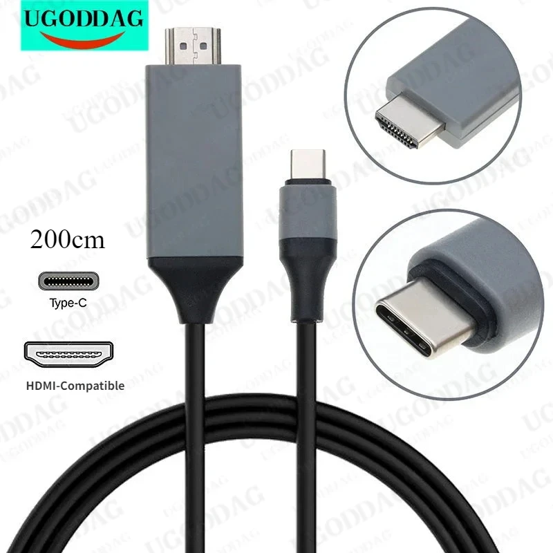 4K 30Hz Type C to USB C HDMI-Compatible Cable Converter USB 3.1 HDTV Extend Adapter for Macbook Samsung S8 Wholesale