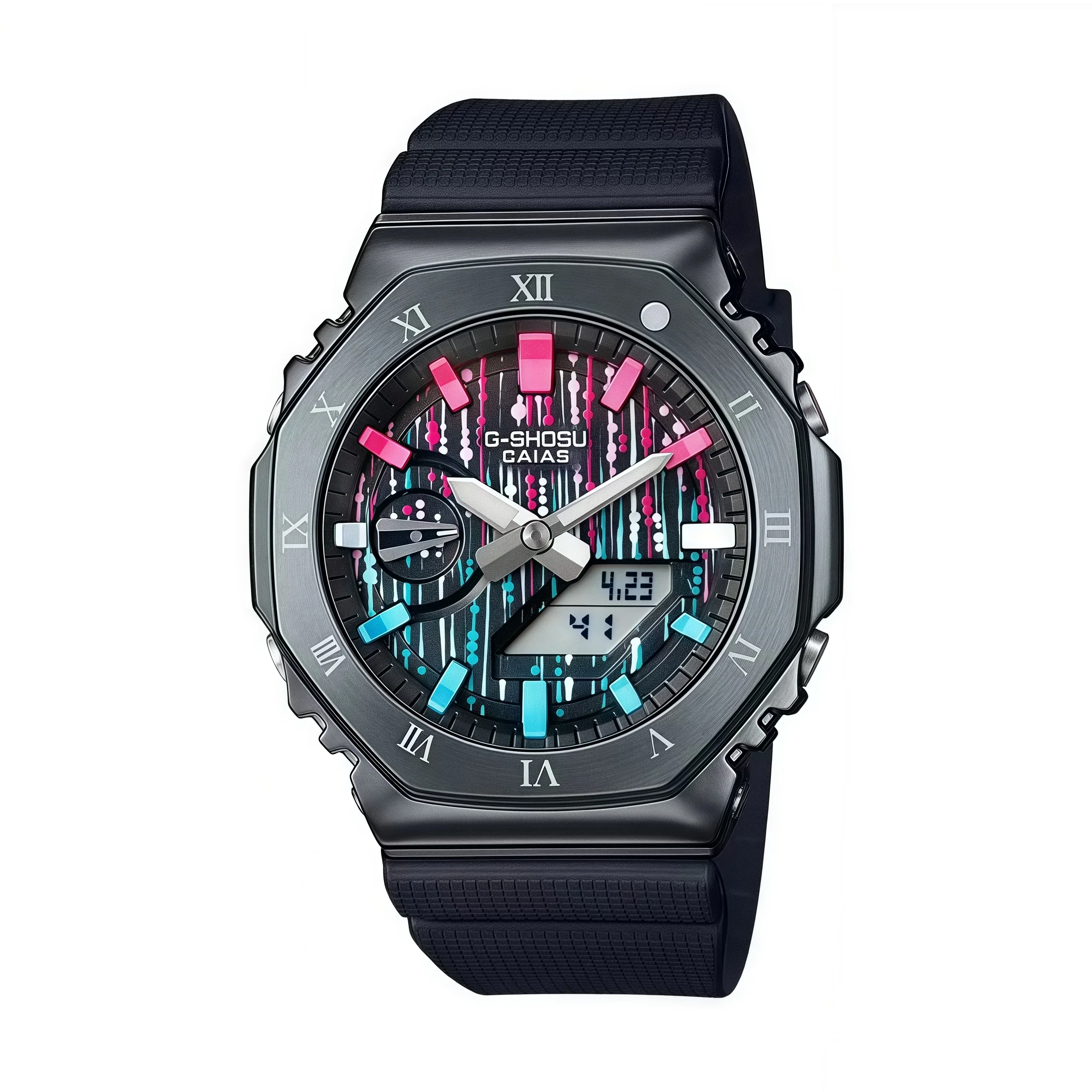 Sports Digital Electronic Unisex Watch LED Alloy Roman Numeral Dial Multifunctional World Time Waterproof Oak Series